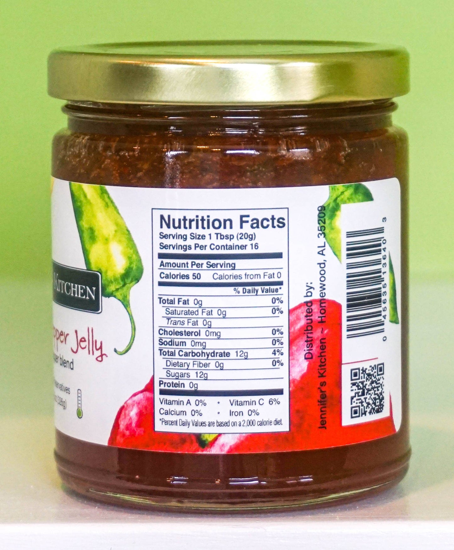 Picture of side of jar listing nutrition facts