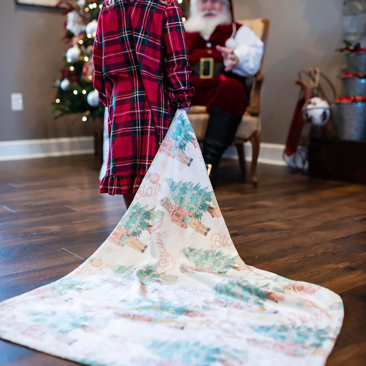 Girls Personalized Nutcracker Christmas Blanket