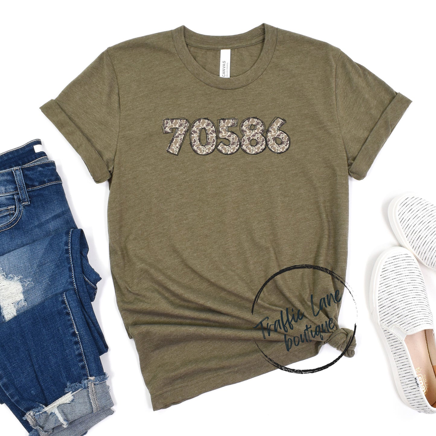 Custom Number - Camo Doodle Shirt