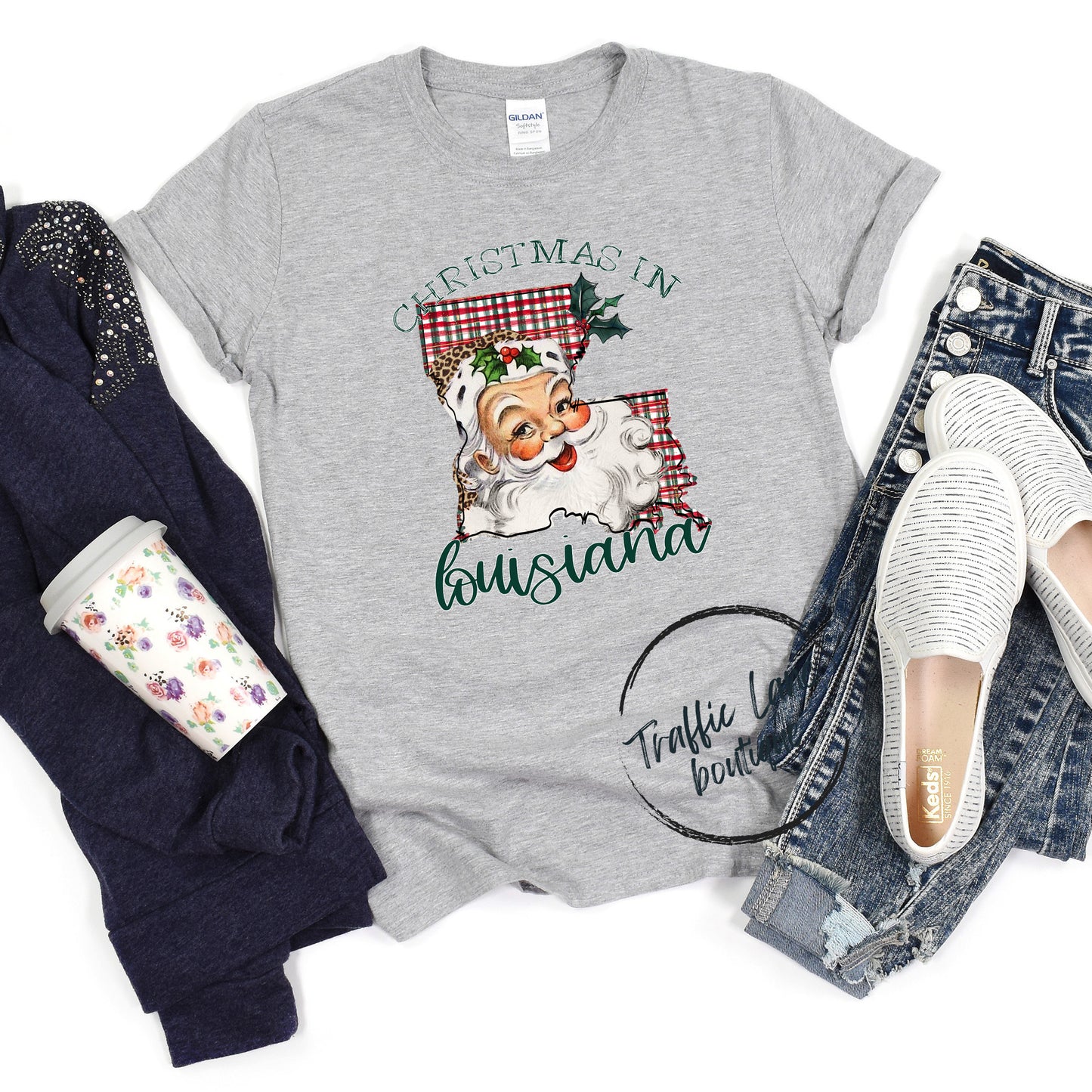 Christmas In State Santa State Set Louisiana Shirt