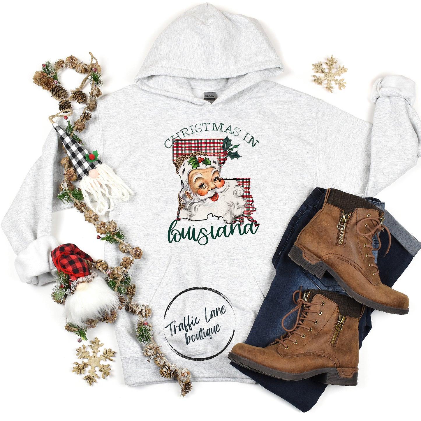 Christmas In State Santa State Set Louisiana Shirt