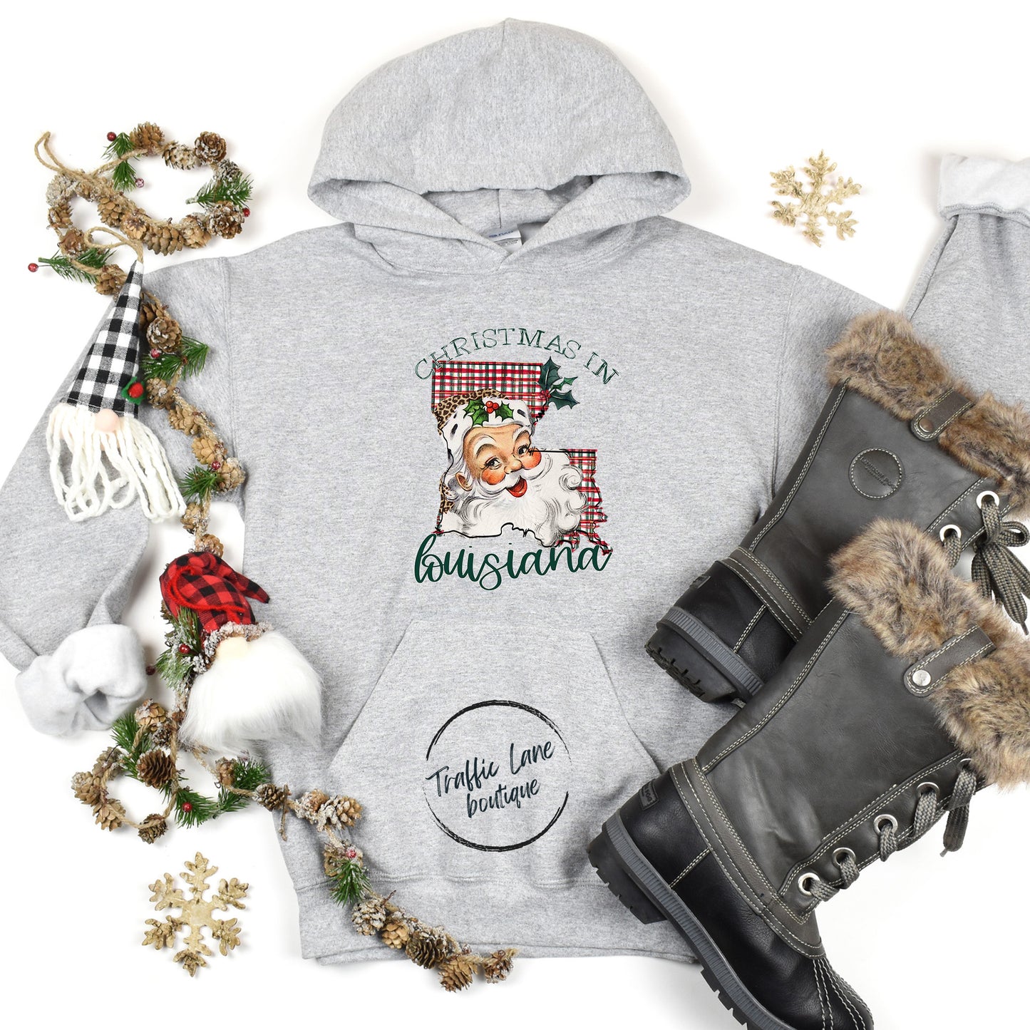 Christmas In State Santa State Set Louisiana Shirt
