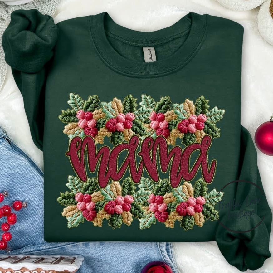 French Knot Holly Border Name Customizable Shirt