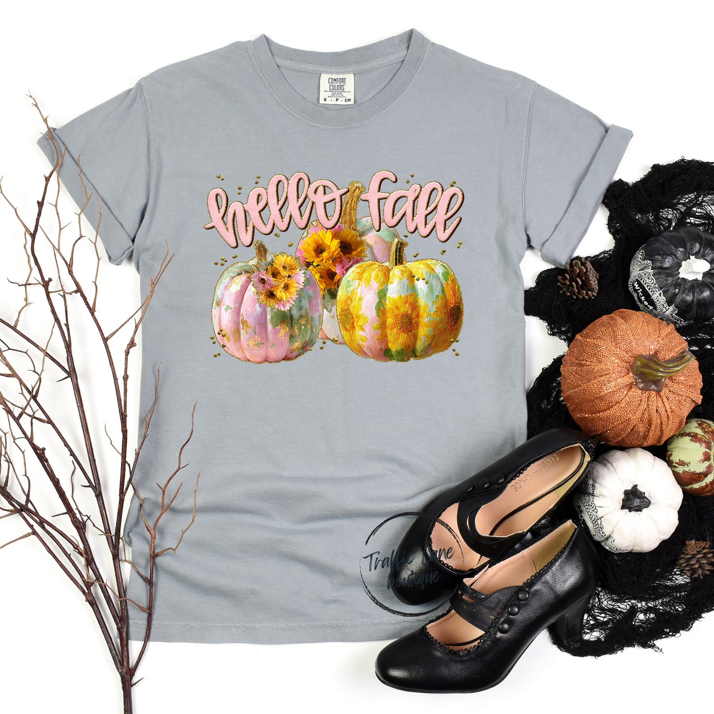 Hello Fall Pink Pumpkins