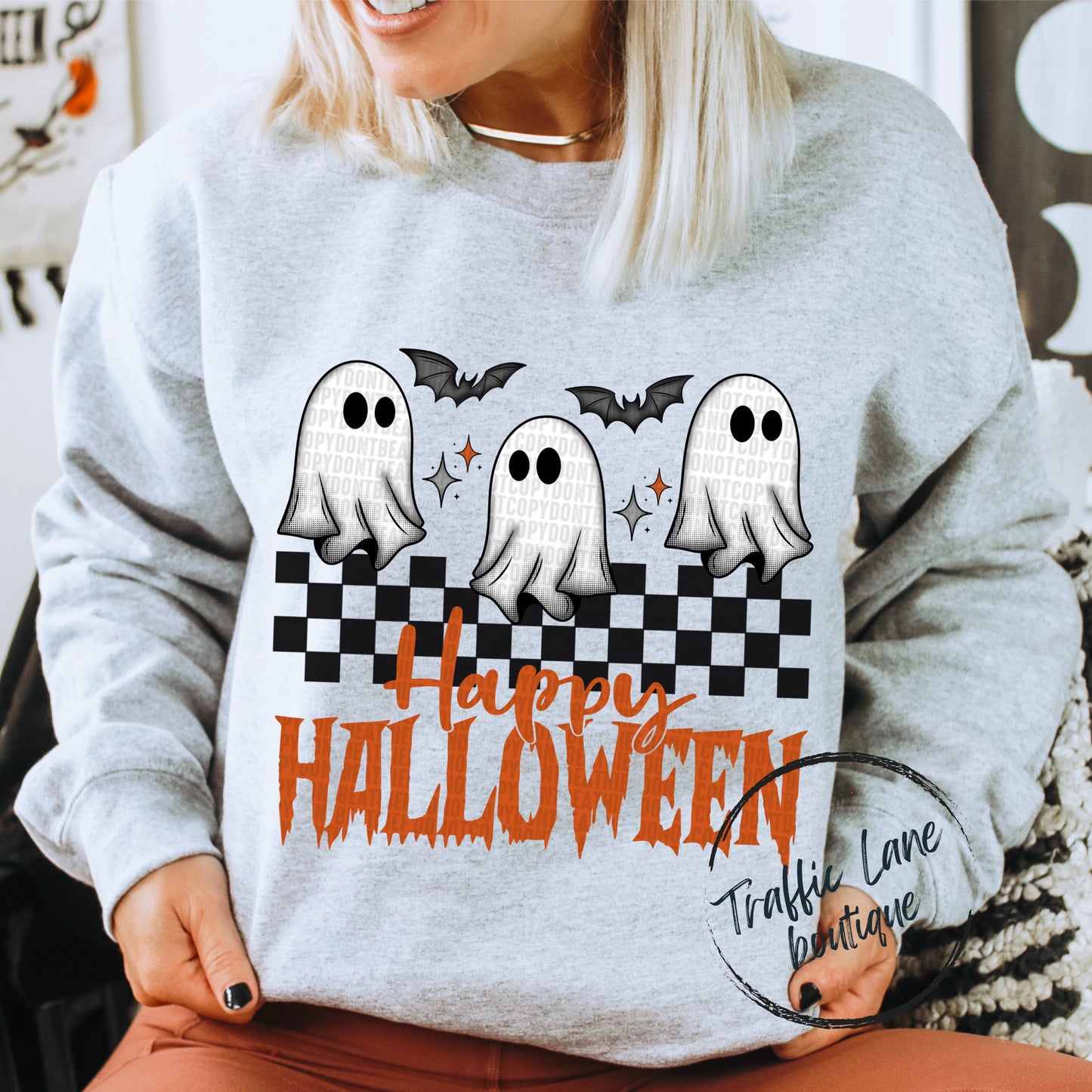 Happy Halloween Checkered Ghost Shirt