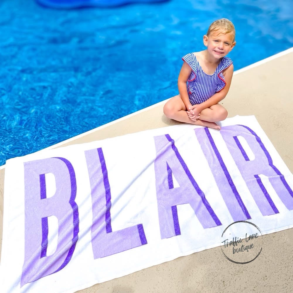 Personalized Shadow Block Beach Towels