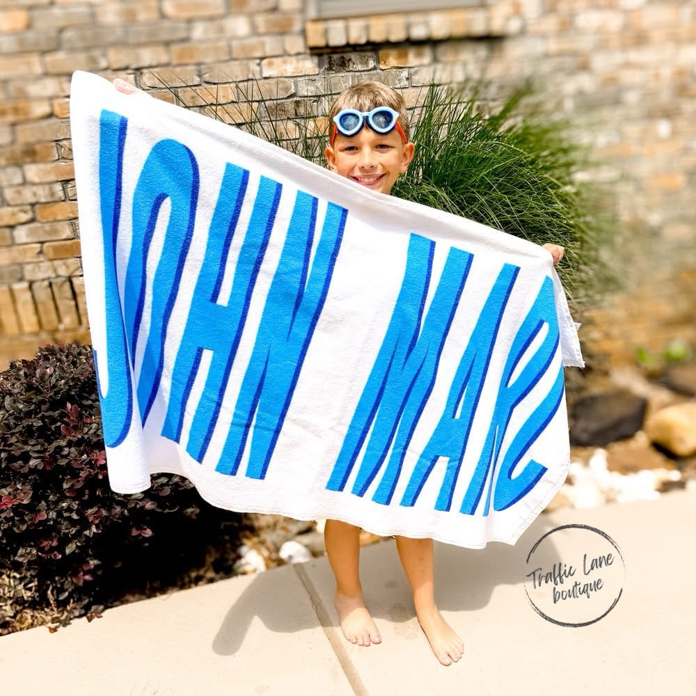 Personalized Shadow Block Beach Towels