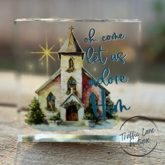 Oh Come Let Us Adore Him Acrylic Art piece
