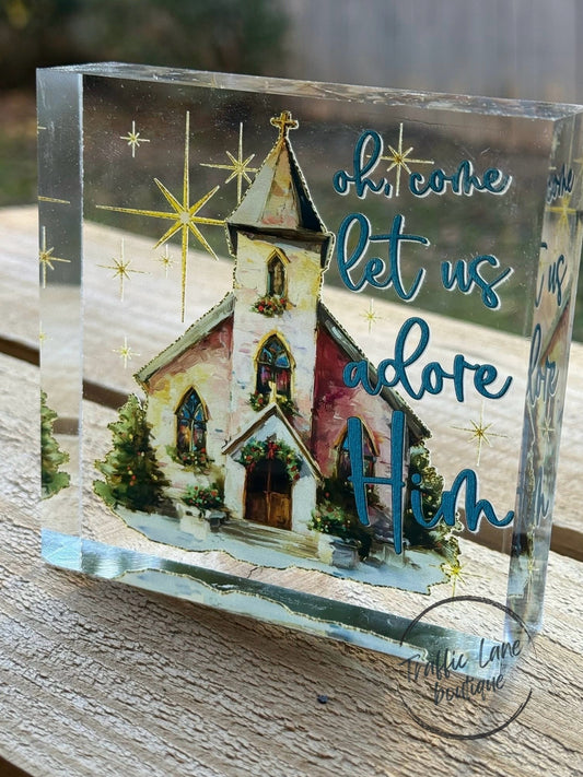 Oh Come Let Us Adore Him Acrylic Art piece