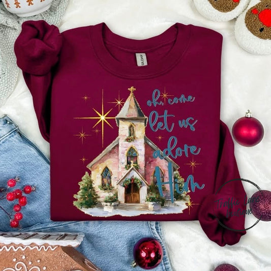 Oh Come Let Us Adore Him Church Shirt