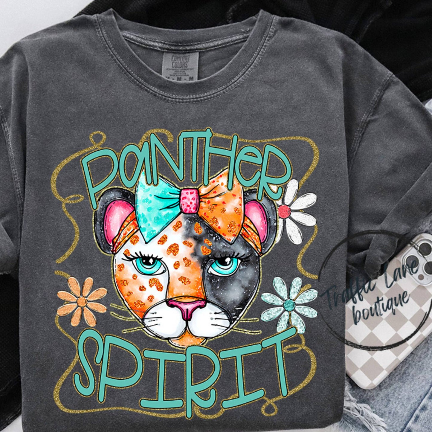 Panther Spirit - Funky Retro Mascot Shirt