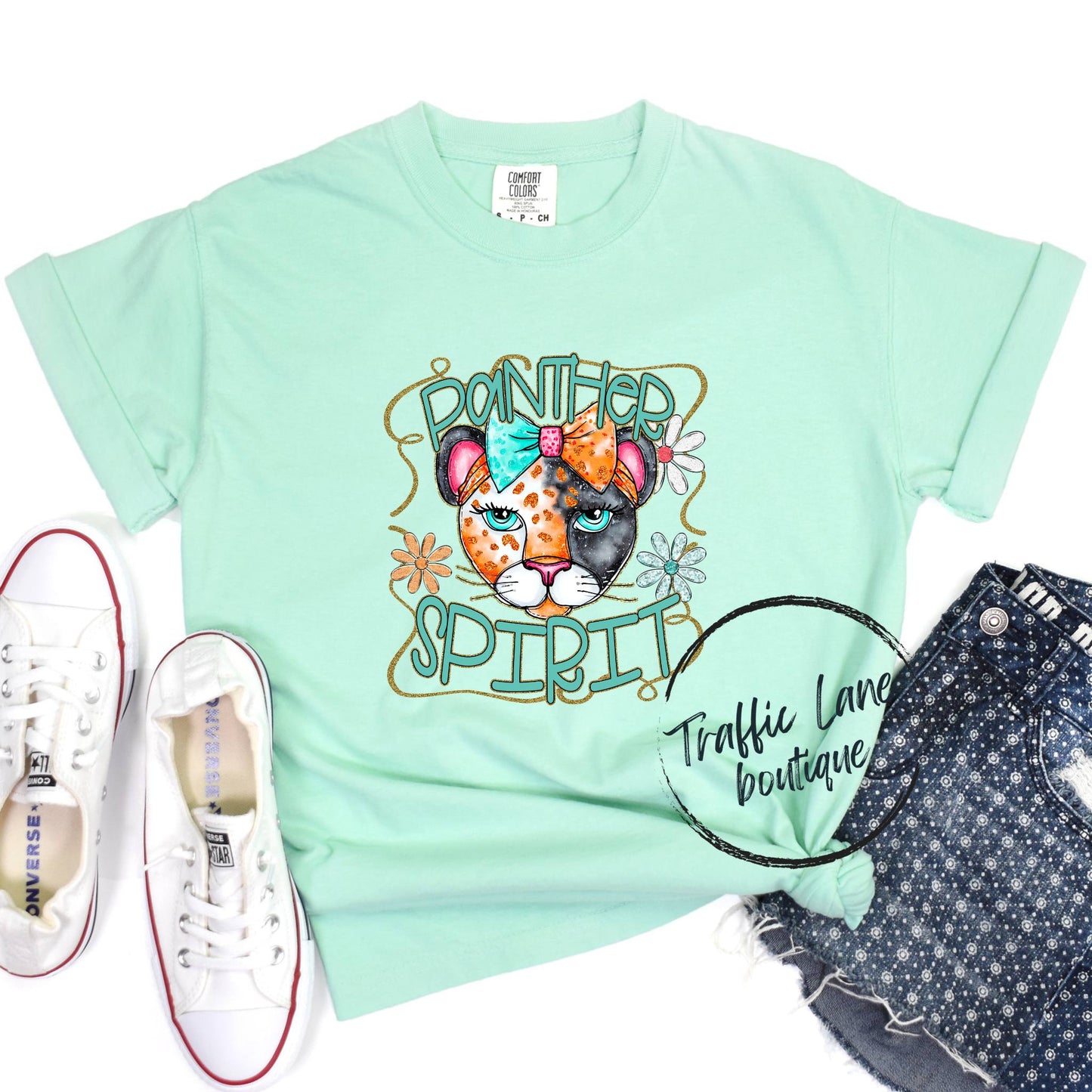 Panther Spirit - Funky Retro Mascot Shirt