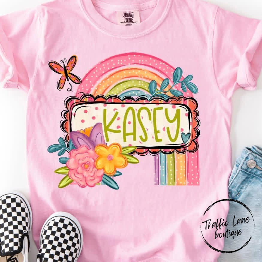 Spring Rainbow Nameplate Customizable Shirt