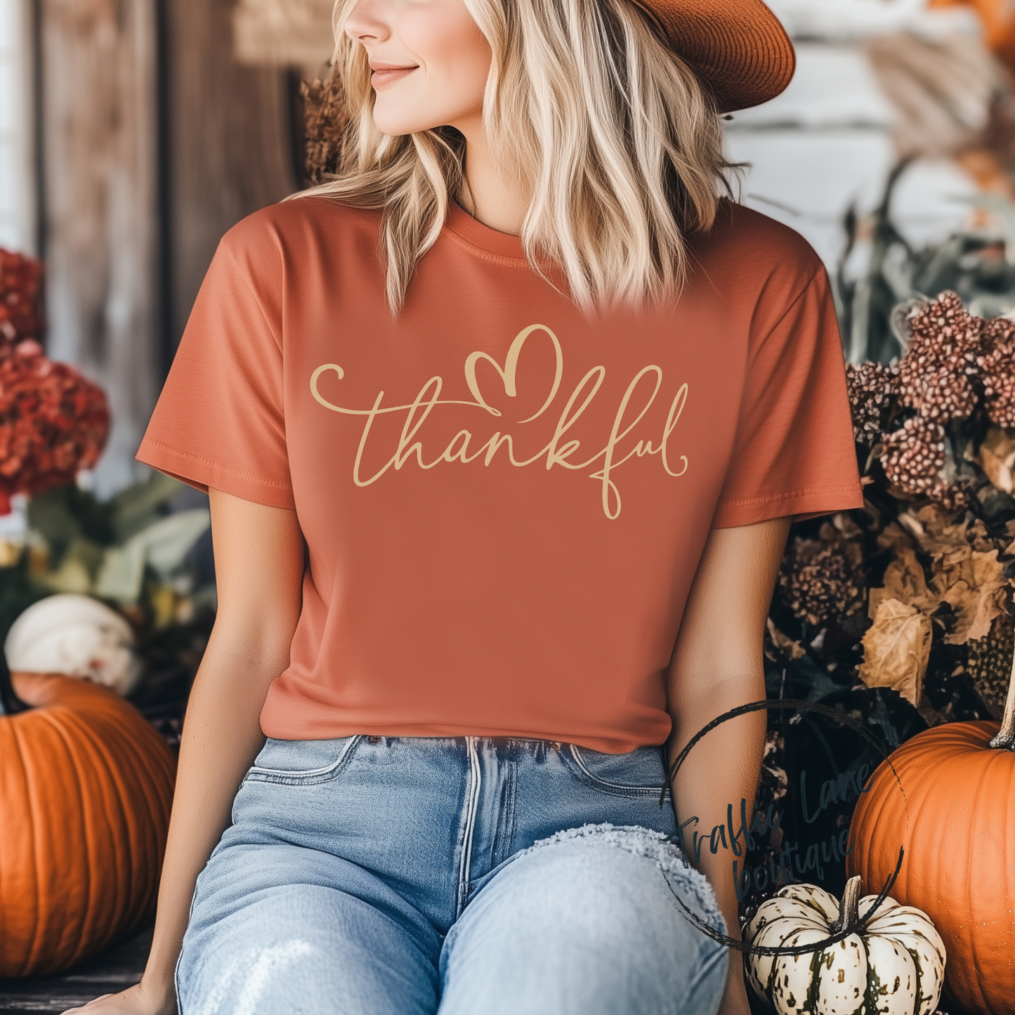 Thankful Gold Lettering Shirt