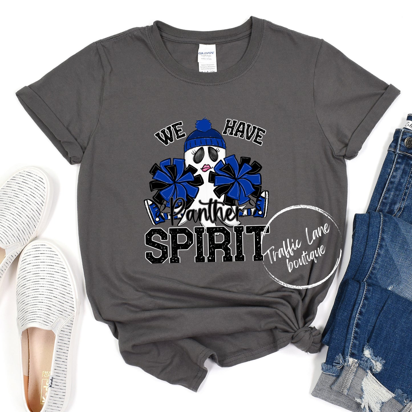 We Have Spirit Ghost Cheerleader Royal Panther