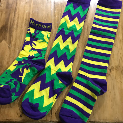 Adult Mardi Gras Socks