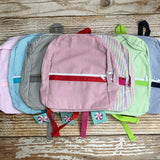 Mint Medium Size Seersucker Backpacks.