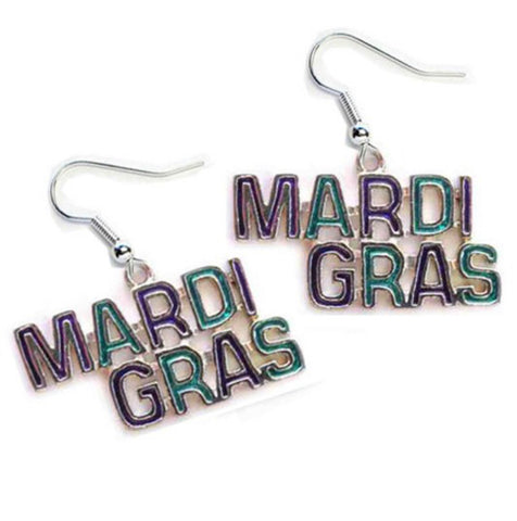 "Mardi Gras" Hook Earrings
