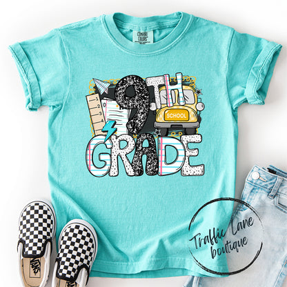 Bus Back 2 School Grade Levels Shirt