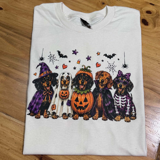 Happy Halloweenie Doxie Lineup Shirt