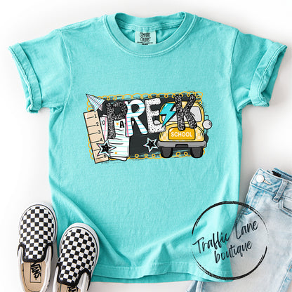 Bus Back 2 School Grade Levels Shirt