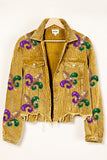 Mardi Gras Sequin Cropped Corduroy Jackets