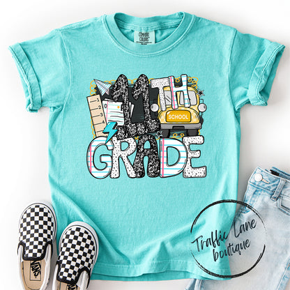 Bus Back 2 School Grade Levels Shirt