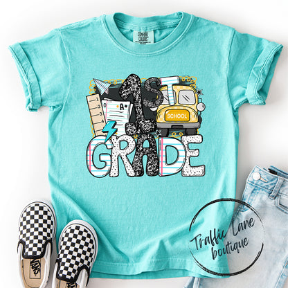 Bus Back 2 School Grade Levels Shirt