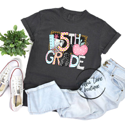 Apple Back 2 School Grade Levels Shirt