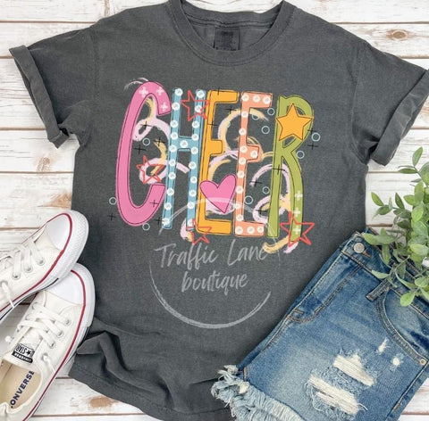 Colorful Dance & Cheer graphic tees.  Mom is available too!