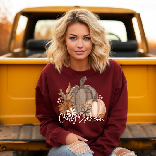 Cozy Season Floral Pumpkins Shirts