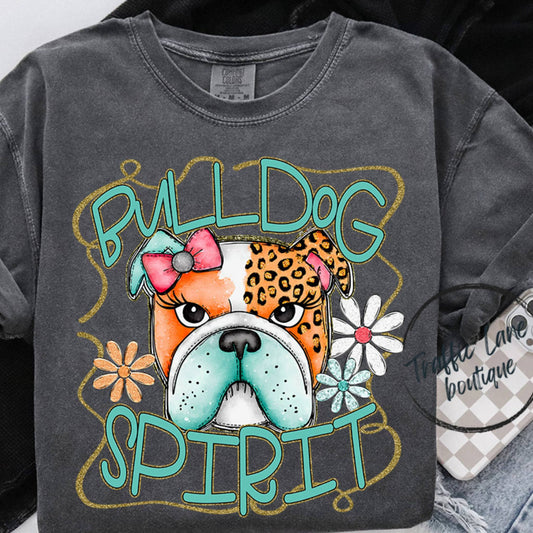 Bulldog Spirit - Funky Retro Mascot Shirt