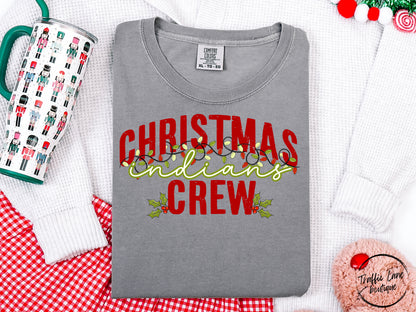 Christmas Crew Lights Mascots Indians Shirt