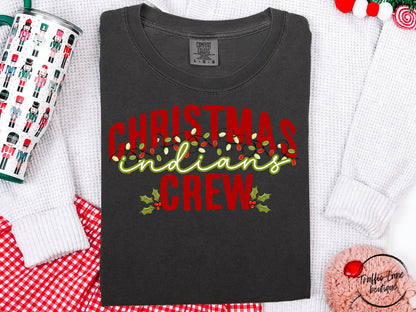 Christmas Crew Lights Mascots Indians Shirt