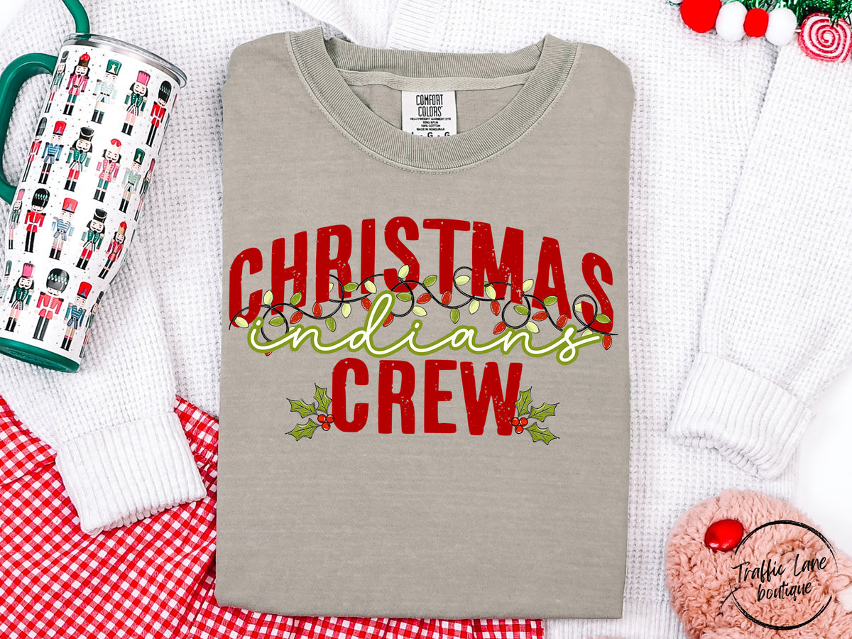 Christmas Crew Lights Mascots Indians Shirt
