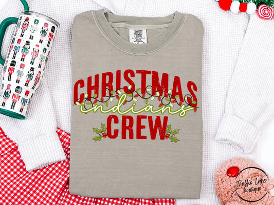 Christmas Crew Lights Mascots Indians Shirt
