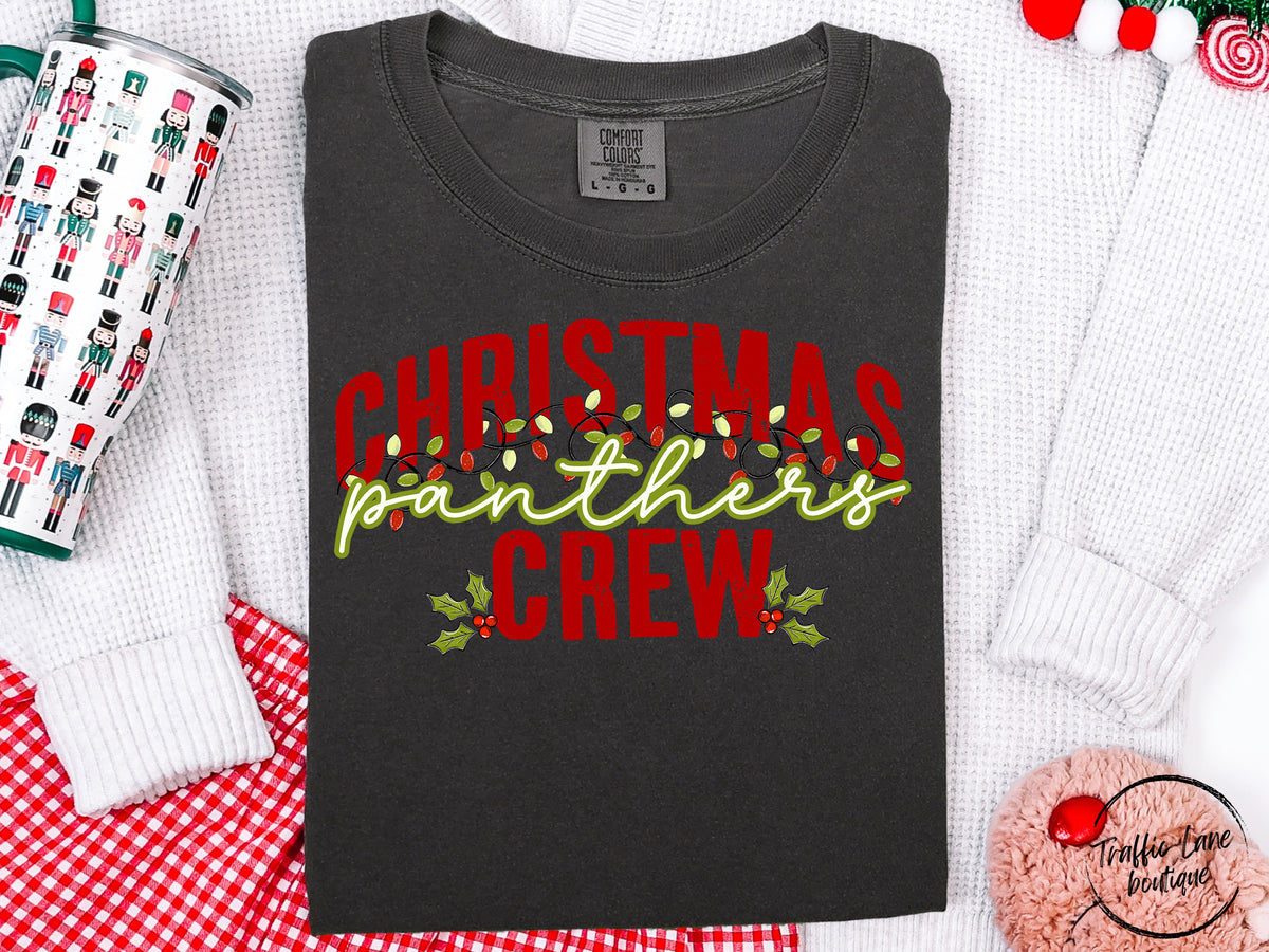 Christmas Crew Lights Mascots Panthers Shirt