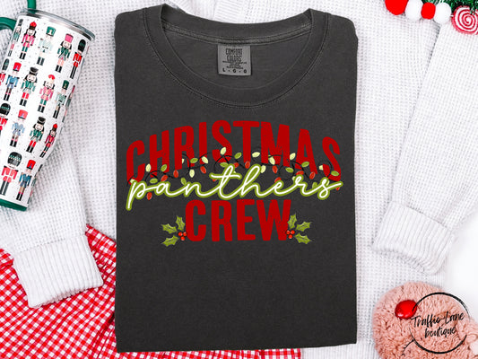 Christmas Crew Lights Mascots Panthers Shirt