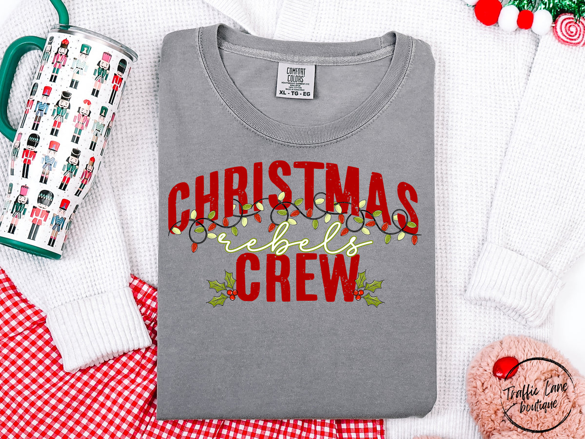 Christmas Crew Lights Mascots Rebels Shirt