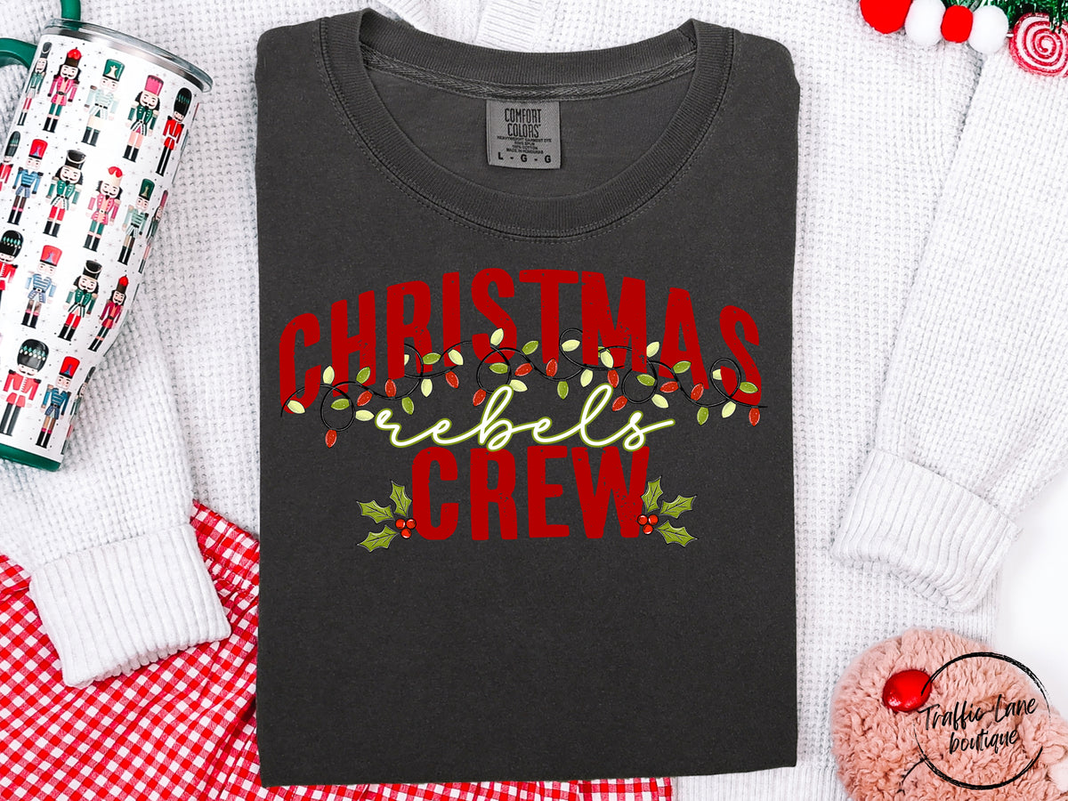 Christmas Crew Lights Mascots Rebels Shirt