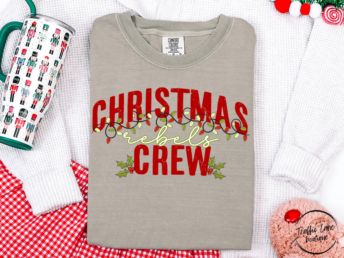 Christmas Crew Lights Mascots Rebels Shirt