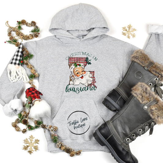 Christmas In State Santa State Set Louisiana Shirt