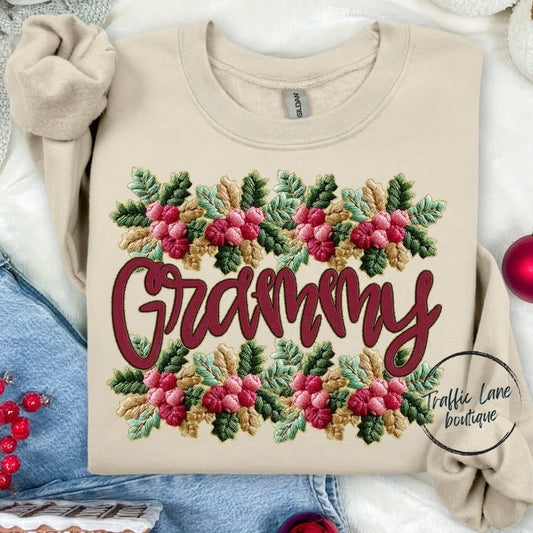 French Knot Holly Border Name Customizable Shirt