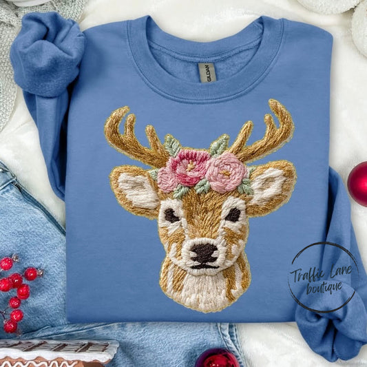 French Knot Deer Shirt
