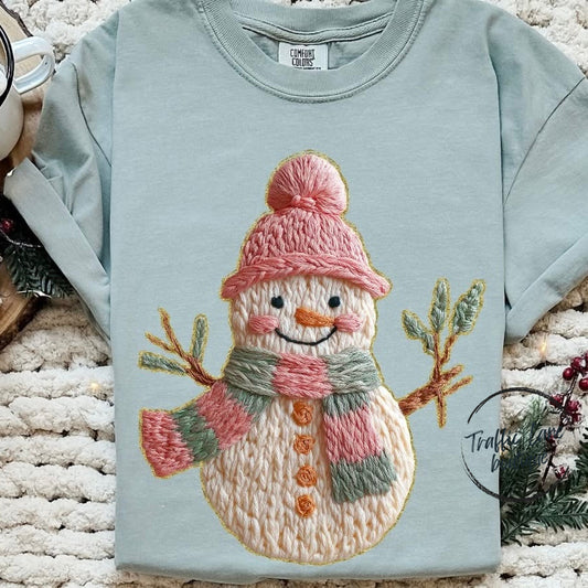 French Knot Snowman Shirt