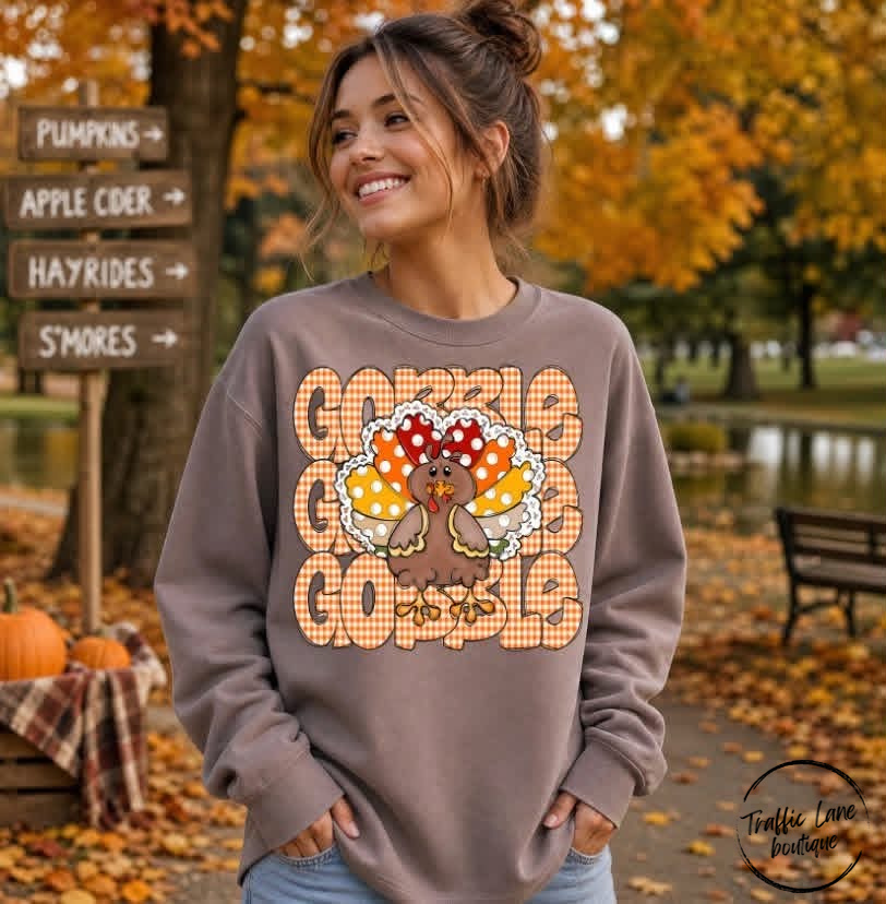 Gobble Gobble Gobble Turkey Stack Shirt