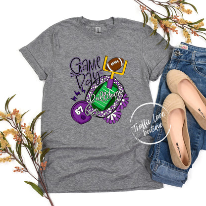 Bulldogs Purple - Game Day With Field - Spirit Shirts