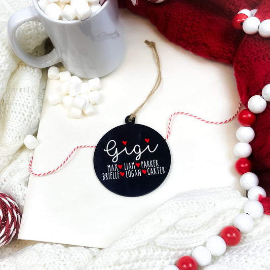 Personalized Grandparent Ornament| Chalkboard | Design 1