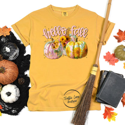 Hello Fall Pink Pumpkins