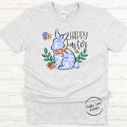 Happy Easter Blue Bunny Shirt